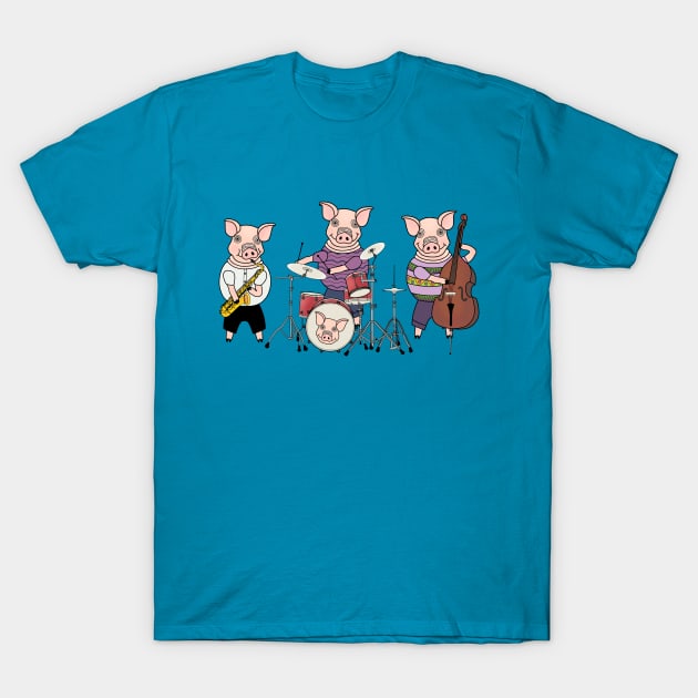 Pig jazz band T-Shirt by SnailAndCo